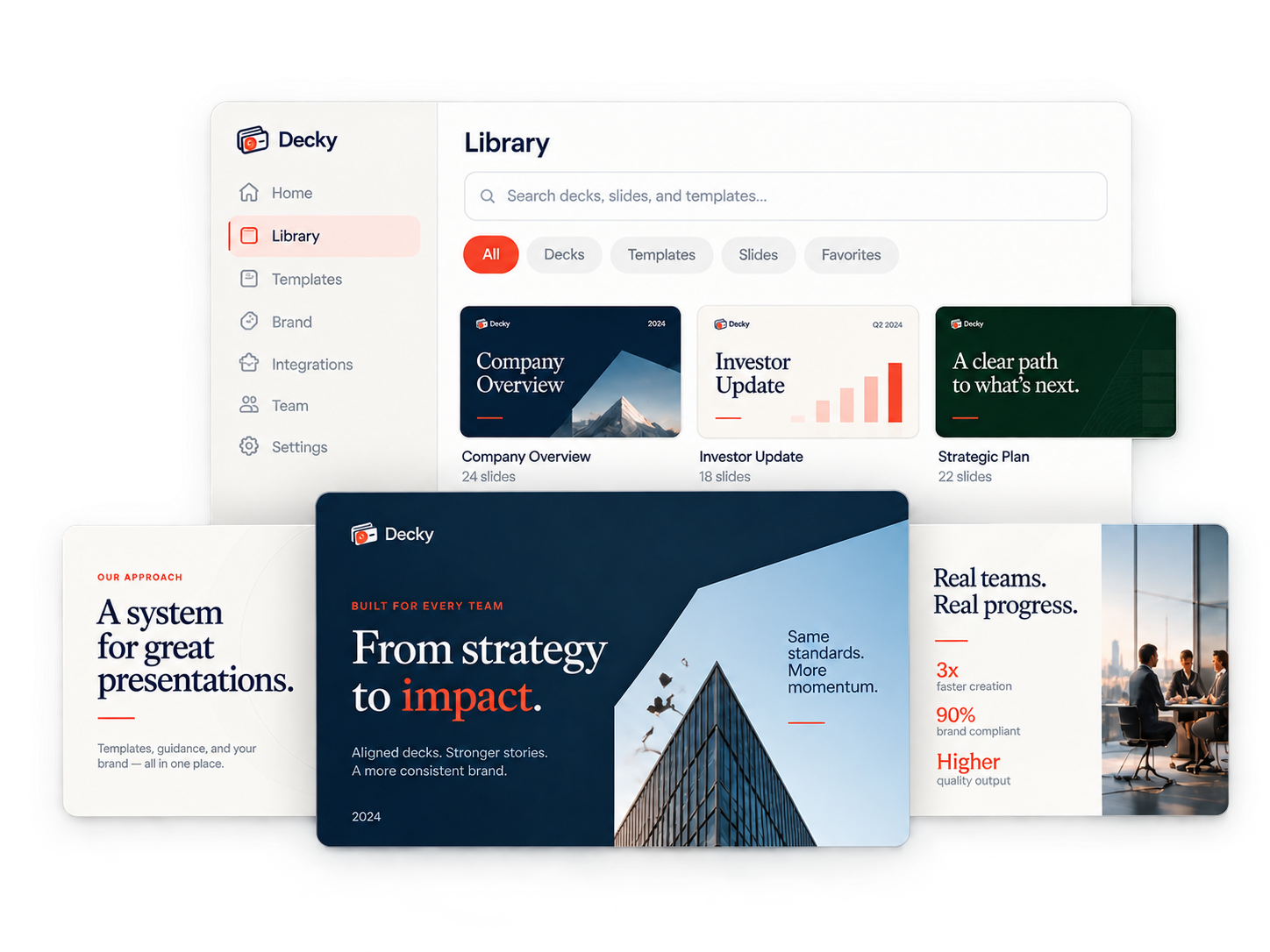 Decky library with branded presentation examples