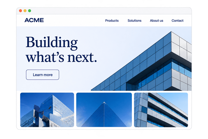Company website example scanned by Decky